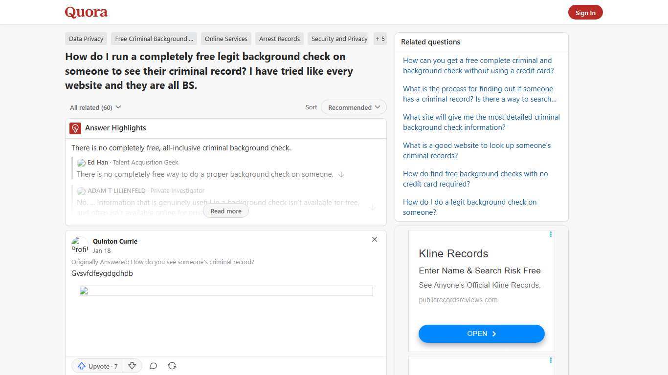 How to run a completely free legit background check on someone to see their criminal record - Quora